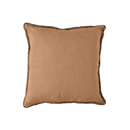 Zoco Home Decor/Textile Linen Cushion Cover | Embroided Edge Tobacco | 45x45cm