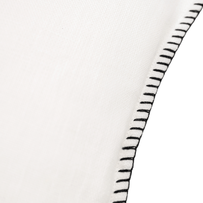 Zoco Home - Fodera per cuscino in lino | Bordo ricamato | Bianco 40x60 cm