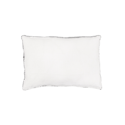 Zoco Home Decor/Textile Linen Cushion Cover | Embroidered Edge | White 40x60cm
