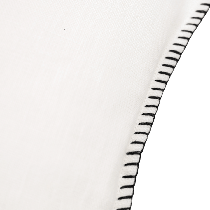 Zoco Home Pillows / Textiles Linen Cushion Cover | Embroidered Edge | White 40x60cm