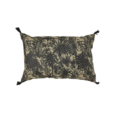 Zoco Home - Fodera per cuscino in lino | Palma di Mahé | Colore kaki 40x60 cm
