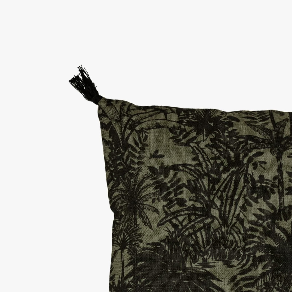 Zoco Home - Housse de coussin en lin | Mahe Palm | Kaki 40 x 60 cm