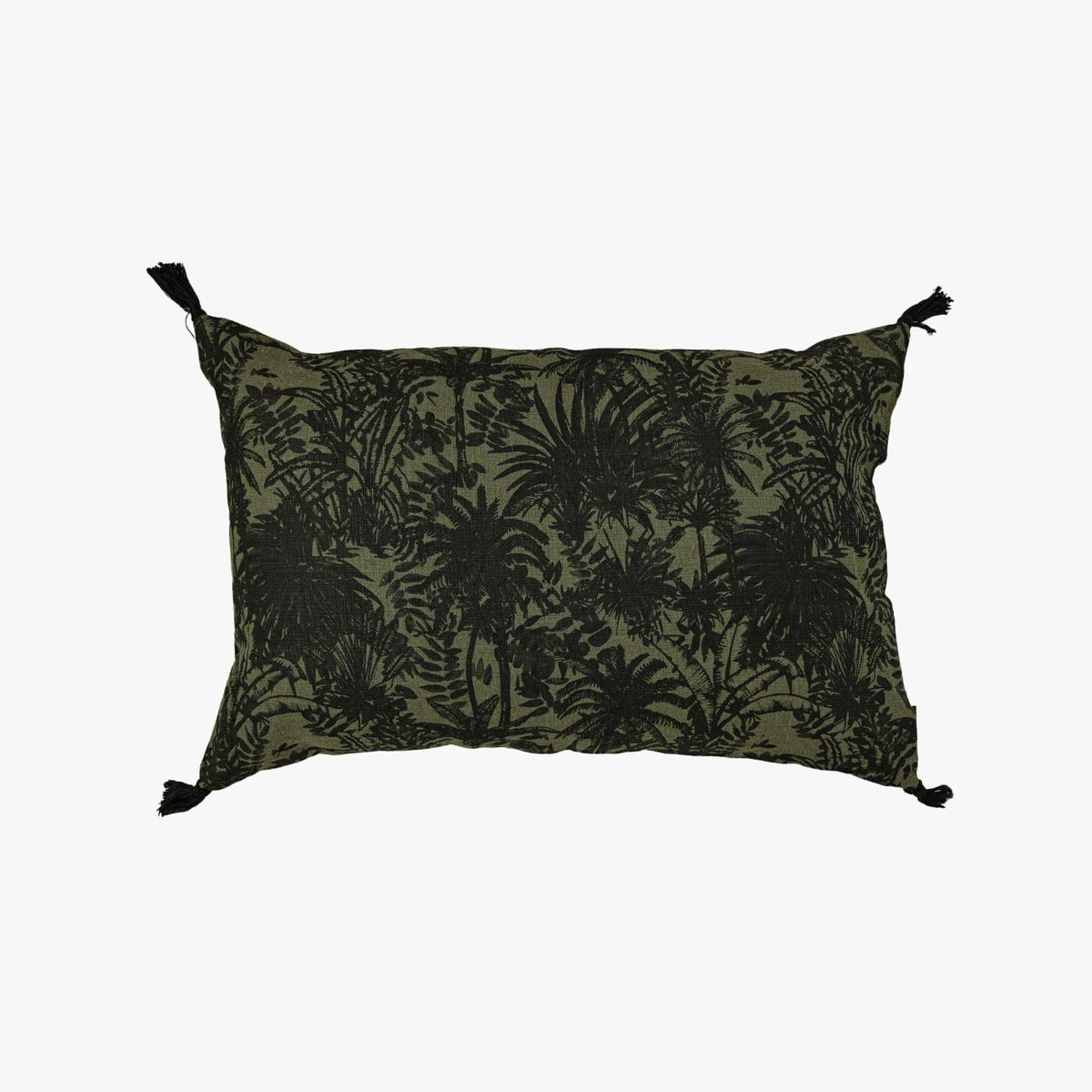 Zoco Home - Housse de coussin en lin | Mahe Palm | Kaki 40 x 60 cm
