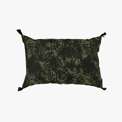 Zoco Home Decor/Textile Linen Cushion Cover | Mahe Palm | Kaki 40x60cm
