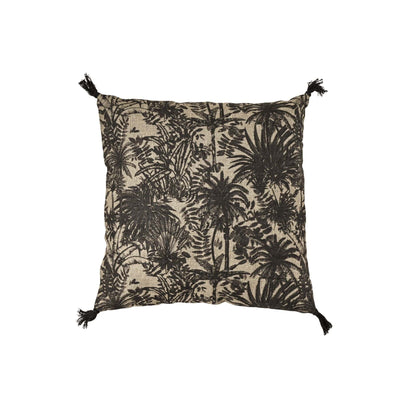 Funda de cojín de lino Zoco Home | Palma de Mahé | Caqui 45 x 45 cm