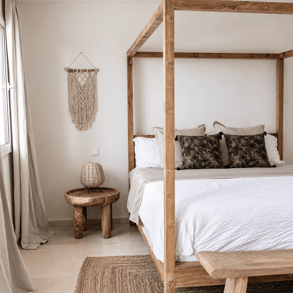 Zoco Home - Housse de coussin en lin | Mahe Palm | Kaki 45 x 45 cm