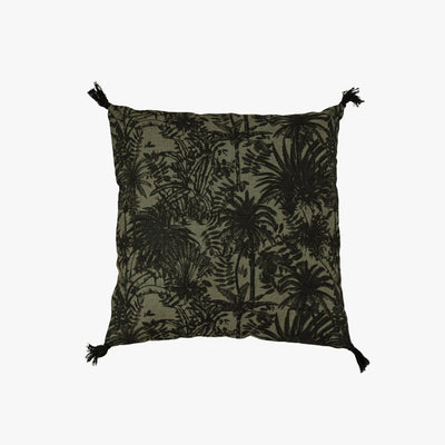 Zoco Home Decor/Textile Linen Cushion Cover | Mahe Palm | Kaki 45x45cm