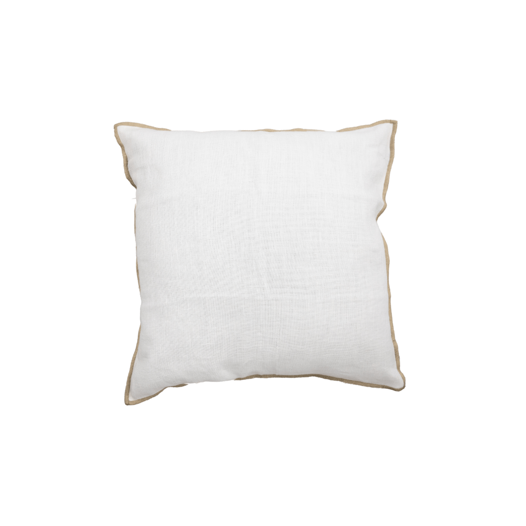 Zoco Home Decor/Textile Linen Cushion Cover Nai Edge | White 45x45cm