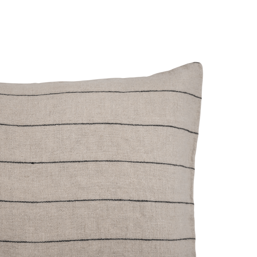 Zoco Home Decor/Textile/Cushions Linen Cushion Cover | Stonewashed Natural/Black NB | 45x45cm