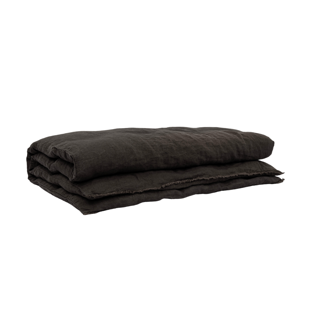 Zoco Home Textiles Linen Quilt | Black 200x85cm