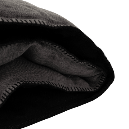 Zoco Home THROWS & BLANKETS Linen Quilt | Embroidered Edge | Granit 200x85cm