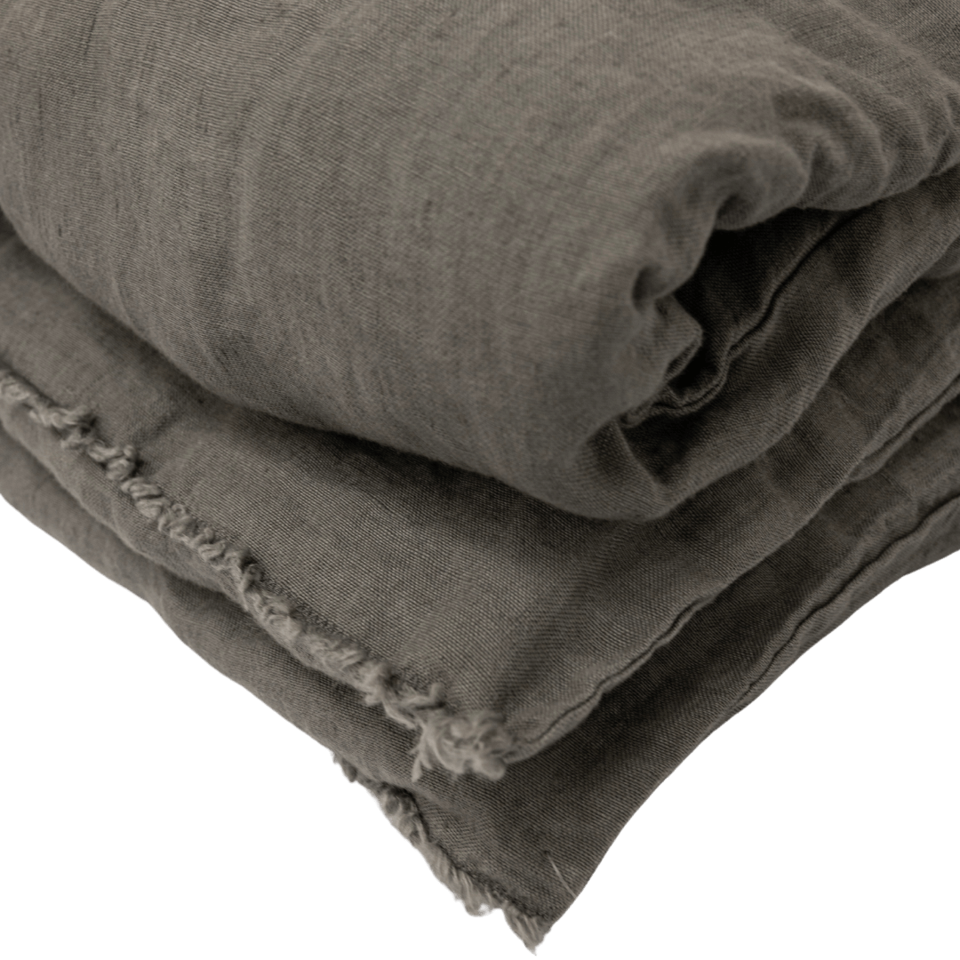 Zoco Home THROWS & BLANKETS Linen Quilt | Granit 200x85cm