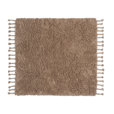 Zoco Home Alfombra de pelo largo | Arena 140 x 140 cm