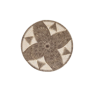 Zoco Home Cestino decorativo Lontar | Motivo a rombi | Marrone/Bianco 30 cm