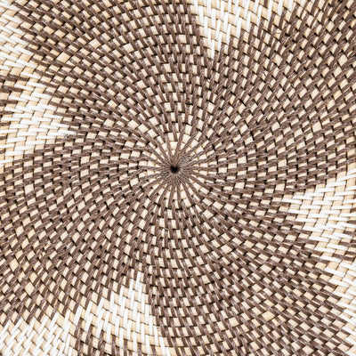 Zoco Home Cesto decorativo Lontar | Motivo a rombi | Marrone/Bianco 40 cm