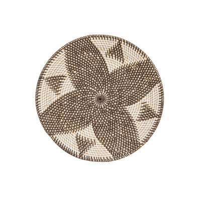 Zoco Home Cesto decorativo Lontar | Motivo a rombi | Marrone/Bianco 40 cm