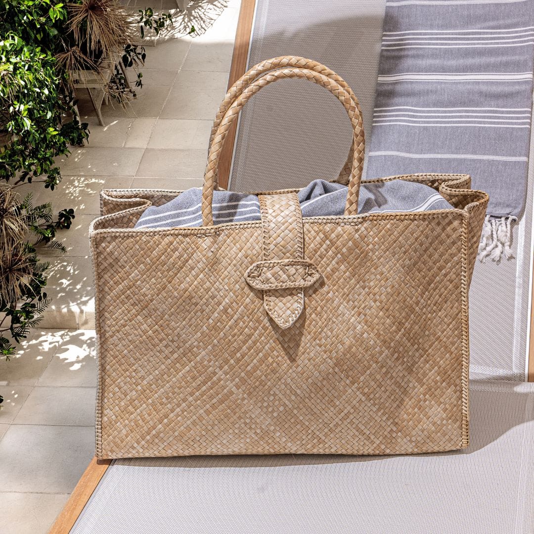 Zoco Home - Borsa tote Lontar con tracolla | 50x40 cm