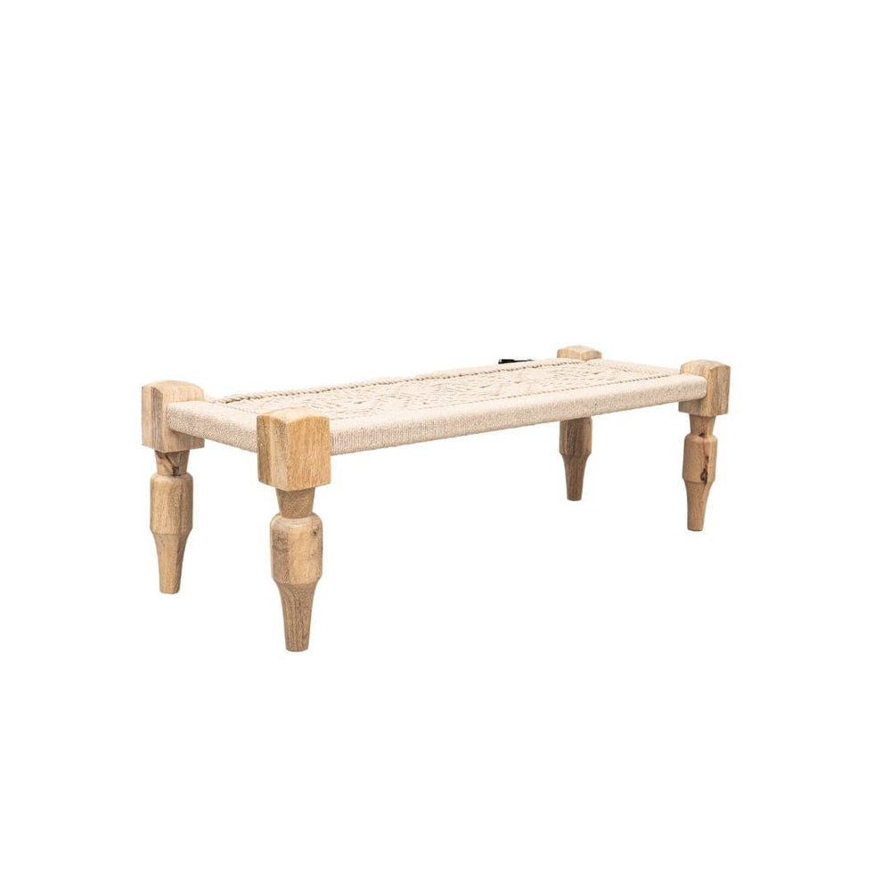 Zoco Home Macrame Bench | Beige 120x45x40cm