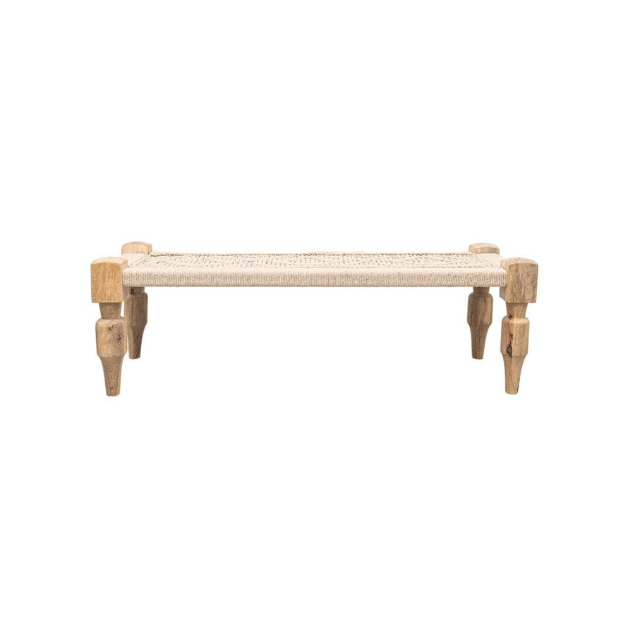 Zoco Home Macrame Bench | Beige 120x45x40cm