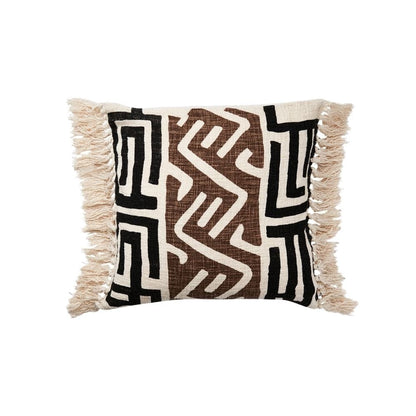 Zoco Home Mali Fringe Pillow | Black/Brown 50x50cm