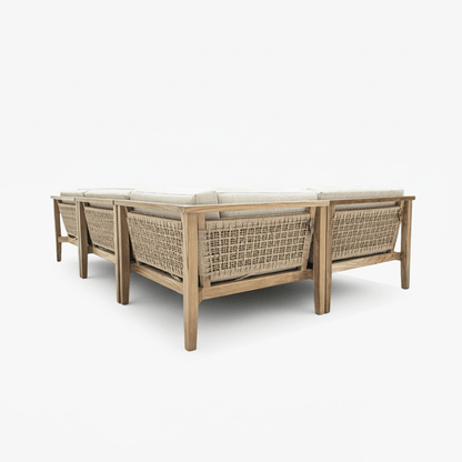 Zoco Home Outdoor/Sofa/Modular Menorca Woven Back Modular Sofa