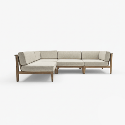 Zoco Home Outdoor/Sofa/Modular Menorca Woven Back Modular Sofa