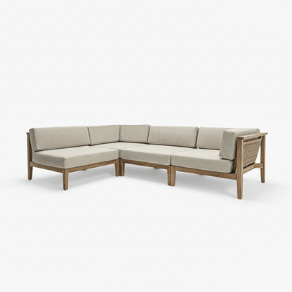 Zoco Home Outdoor/Sofa/Modular Menorca Woven Back Modular Sofa