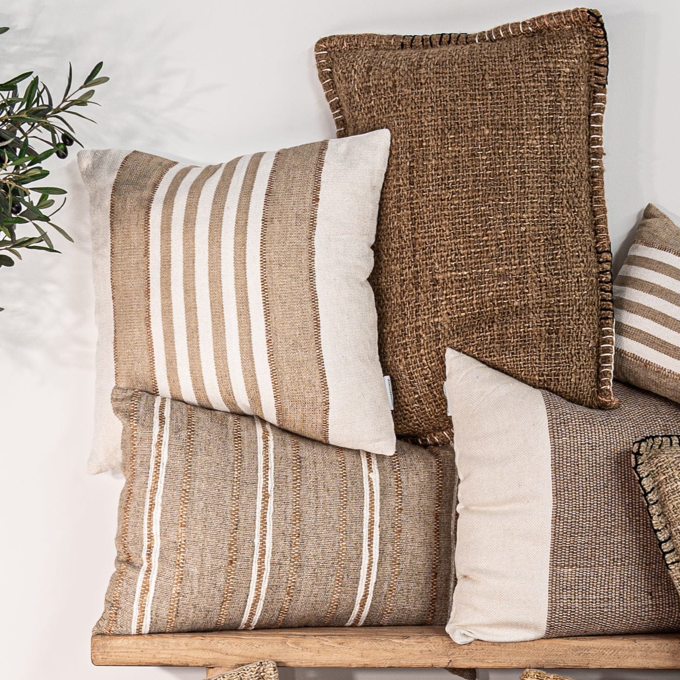 Zoco Home Decor/Textile/Cushions Minoa Square Cushion Striped | 50x50