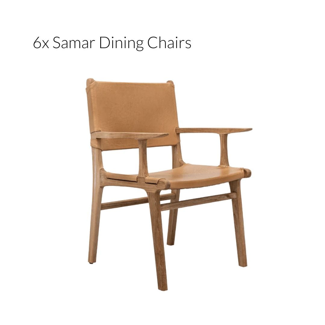 Zoco Home Furniture/Bundle Munduk Table + Samar Dining Chairs | Bundle