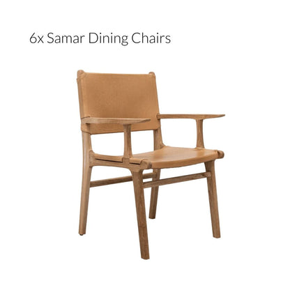 Zoco Home Furniture/Bundle Munduk Table + Samar Dining Chairs | Bundle