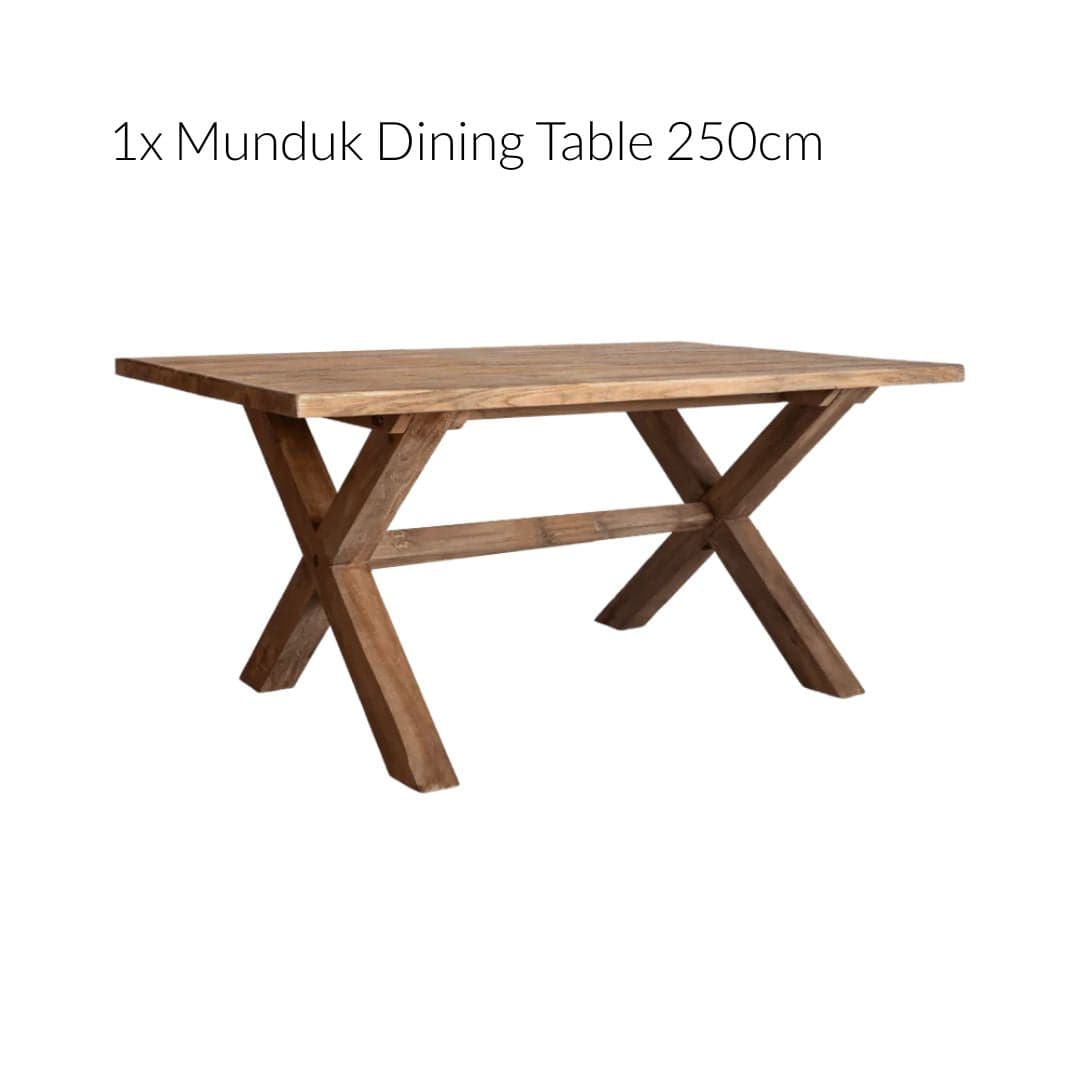 Zoco Home Furniture/Bundle Munduk Table + Samar Dining Chairs | Bundle