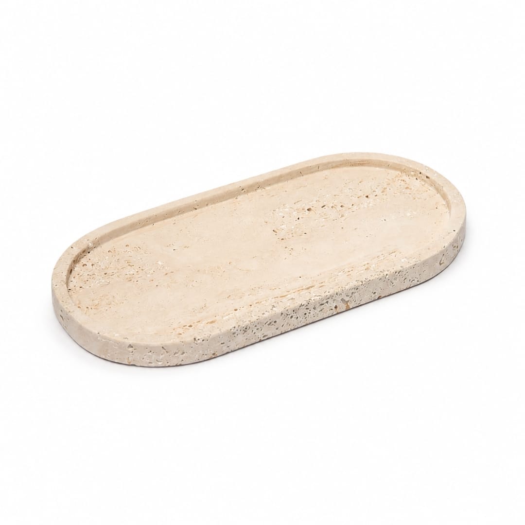 Zoco Home Decor/Accessories Naira Travertine Oval Tray