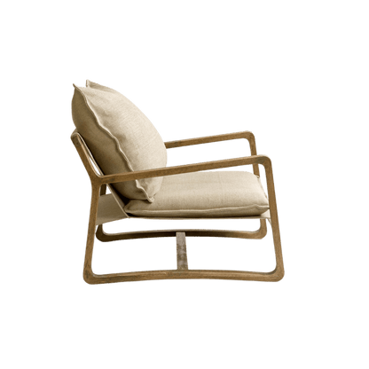 Zoco Home Oak Armchair | Natural Lino 76x93x62cm