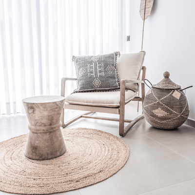 Zoco Home Furniture/Chair Oak Armchair | Natural Lino 76x93x62cm
