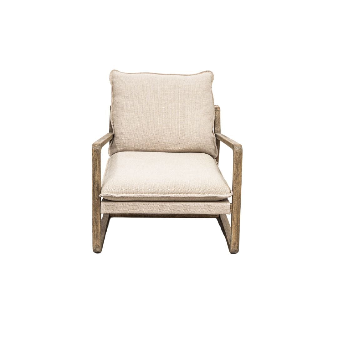 Zoco Home Furniture/Chair Oak Armchair | Natural Lino 76x93x62cm