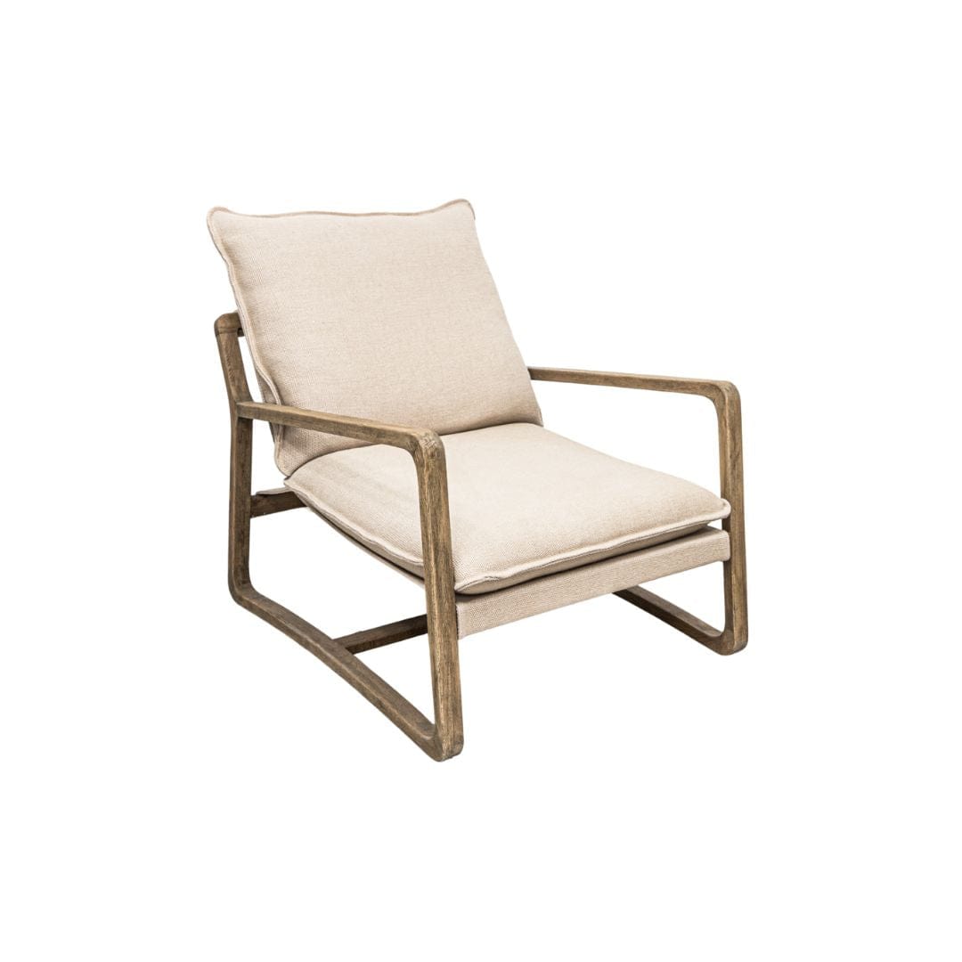 Zoco Home Furniture/Chair Oak Armchair | Natural Lino 76x93x62cm