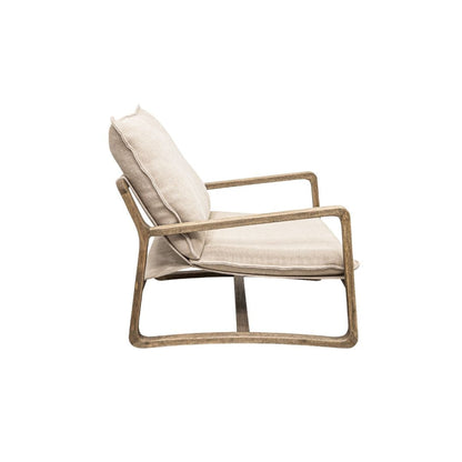 Zoco Home Furniture/Chair Oak Armchair | Natural Lino 76x93x62cm