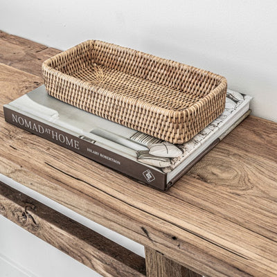 Caja de almacenamiento de ratán orgánico Zoco Home | 25 cm