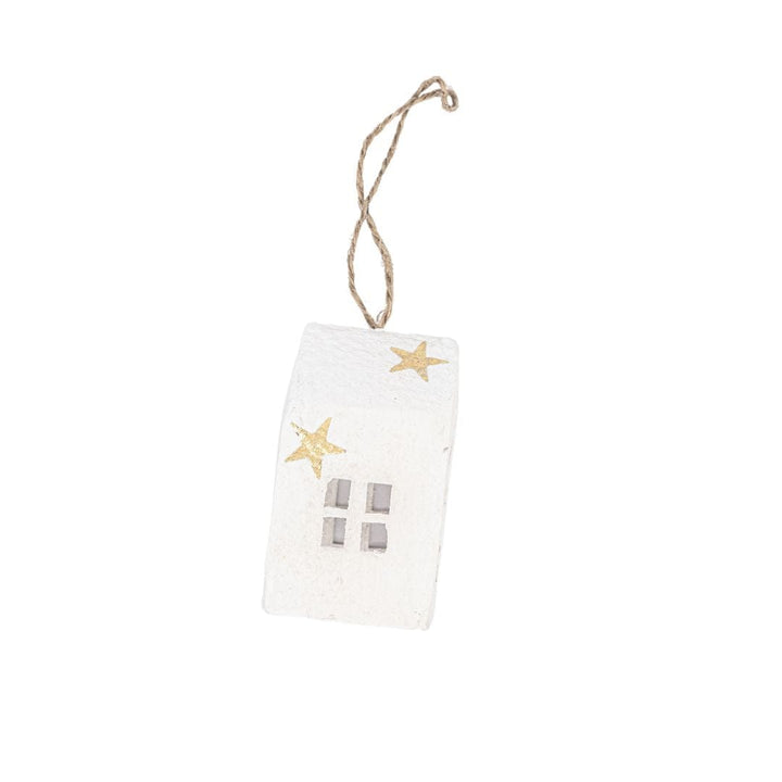 Zoco Home Christmas decor Paper Mache House Ornament Star