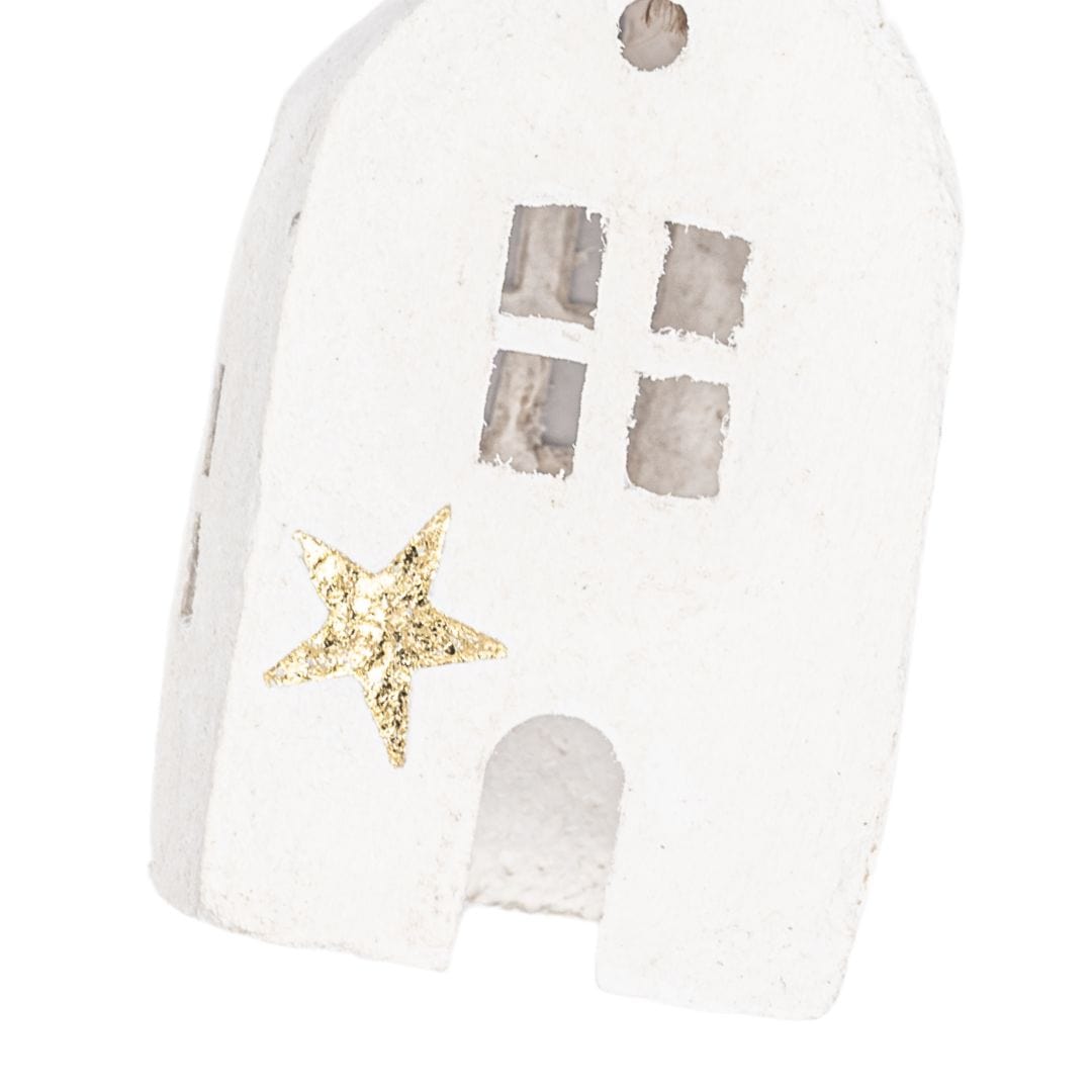 Zoco Home Christmas decor Paper Mache House Ornament Star