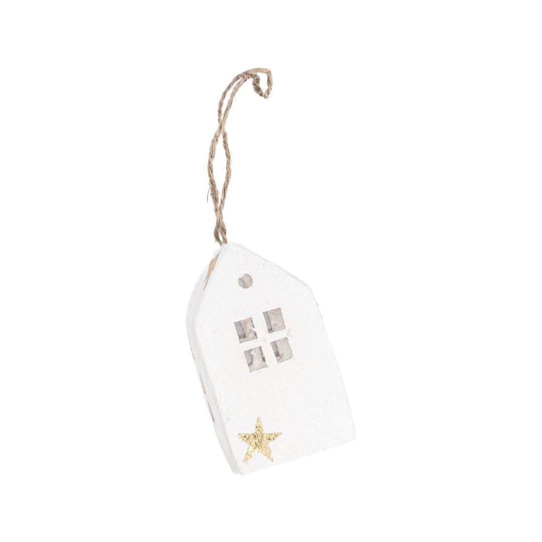 Zoco Home Christmas decor Paper Mache House Ornament Star