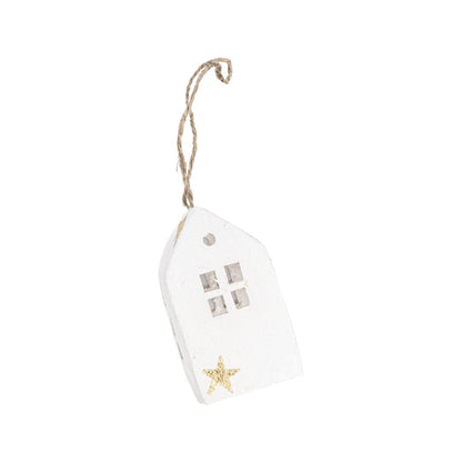 Zoco Home Christmas decor Paper Mache House Ornament Star