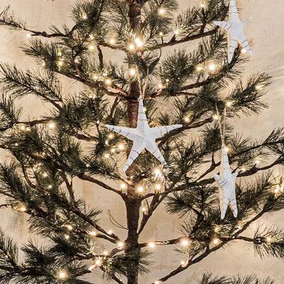 Zoco Home Decor/Christmas Paper Mache Stripes Cristhmas Star