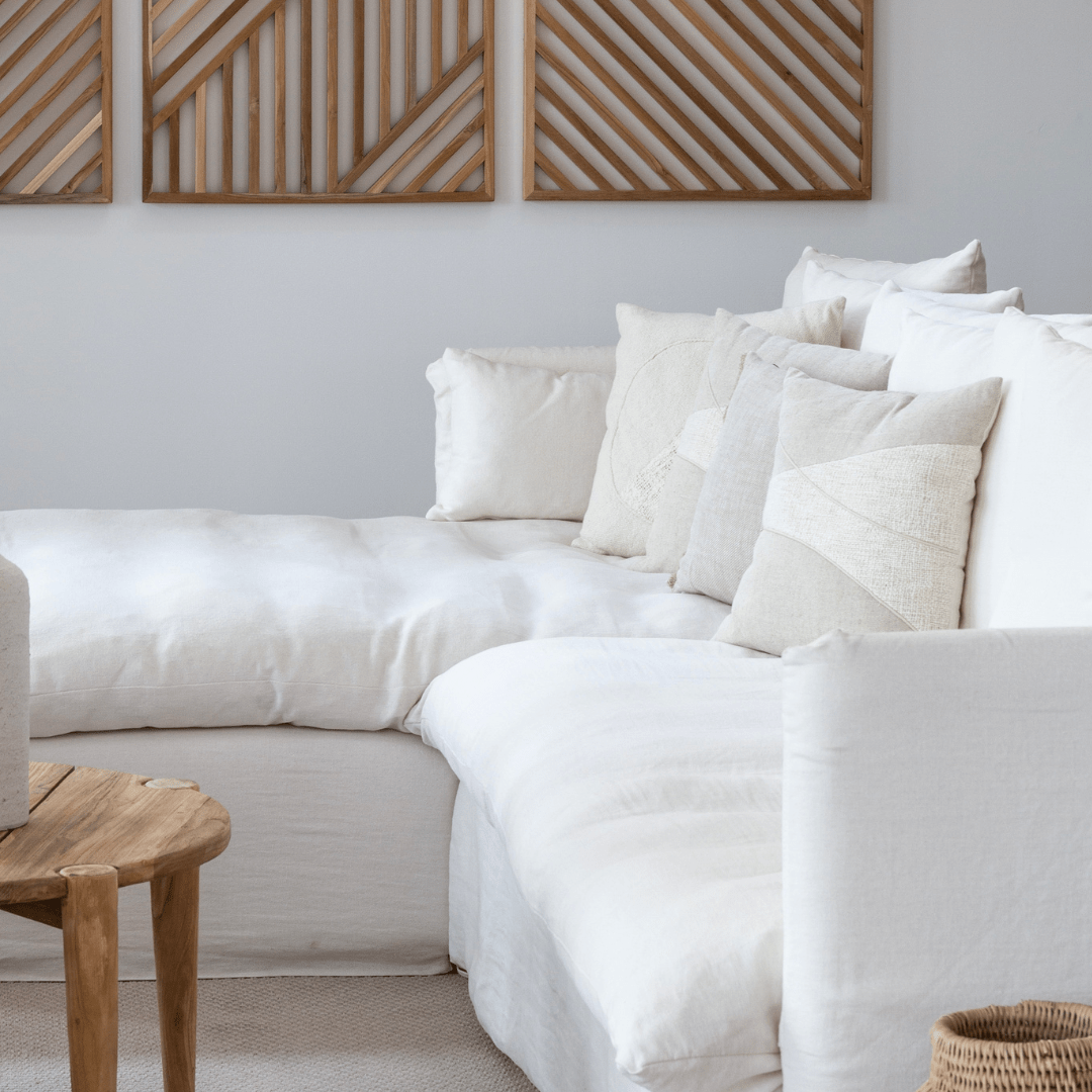 Zoco Home Patchwork Cotton Linen Cushion | Natural 50x50cm