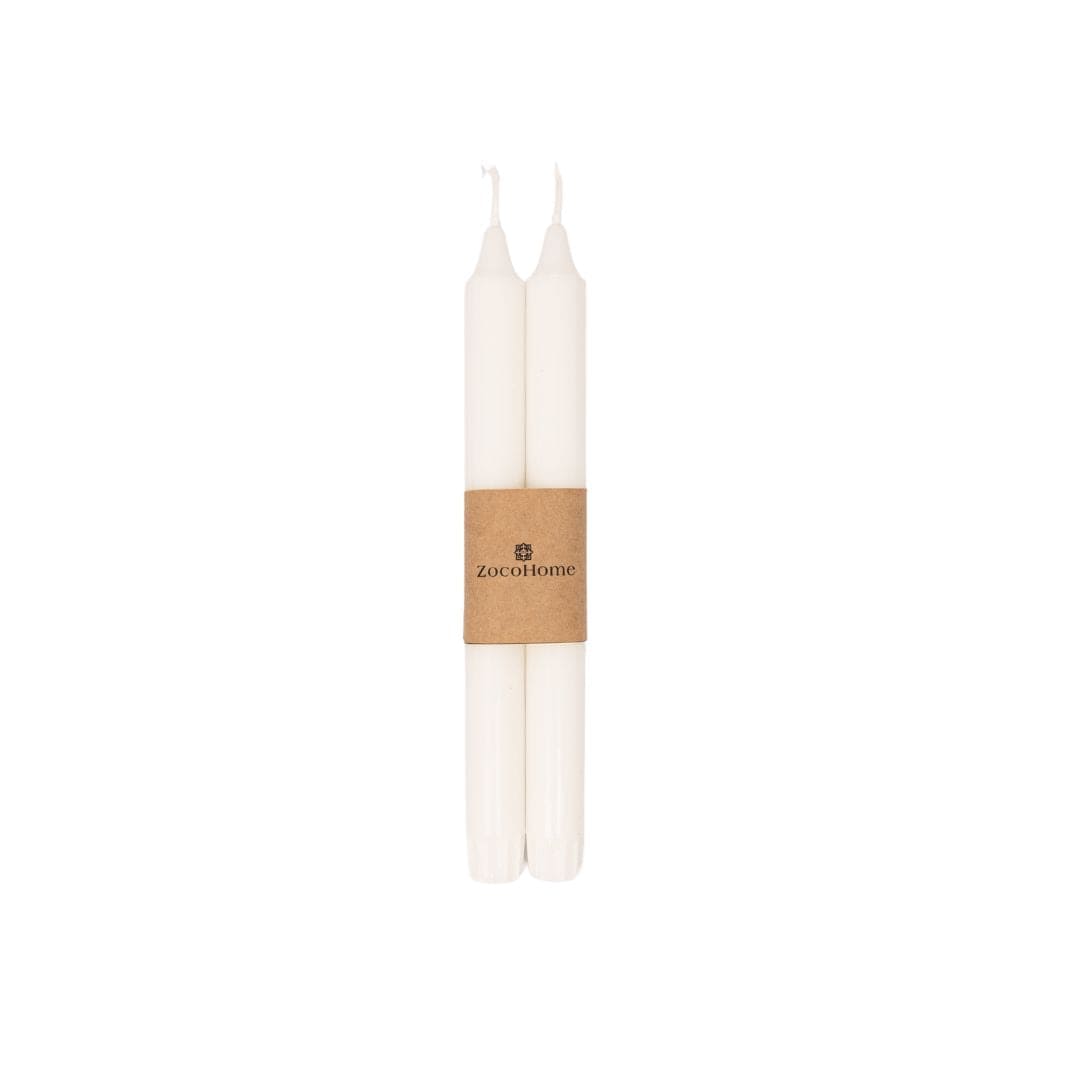 Zoco Home Pillar Candle Set 2 | White 2.3x24cm