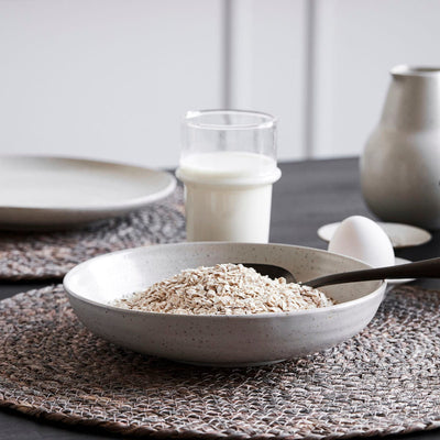 Zoco Home Decor/Kitchen Pion Stoneware Bowl | White/Grey 19x4cm