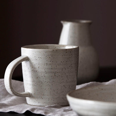 Zoco Home Decor/Kitchen Pion Stoneware Mug | White/Grey 9x9cm