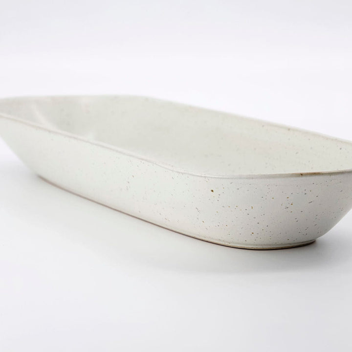 Zoco Home Home accessories Pion Stoneware Serving Dish | White/Grey 38x19x4.5cm