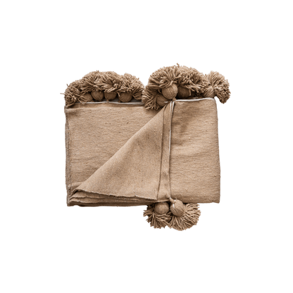 Zoco Home Decor/Textile PomPom blanket | Sand