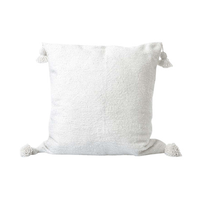 Zoco Home Decor/Textile PomPom Cushion Cover | White 50x50cm